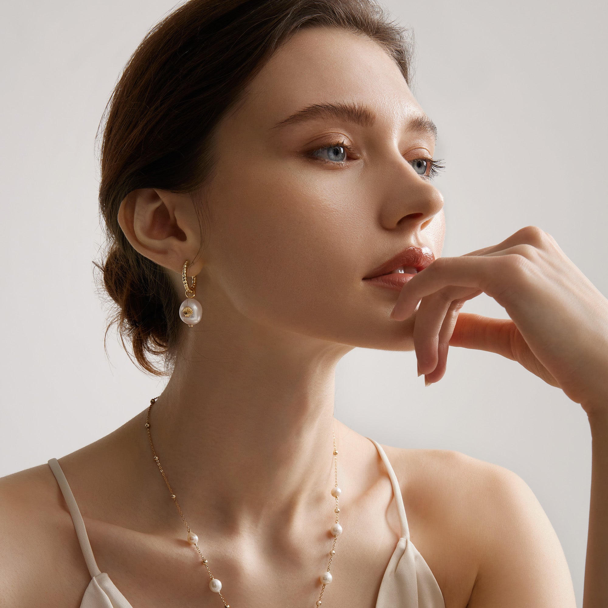 Love Baroque Pearl Hoop Earring