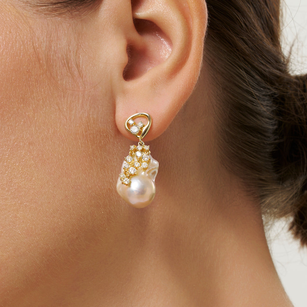 Drift Sand Baroque Pearl Earrings