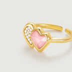 Blush Heart Rose Quartz Open Ring