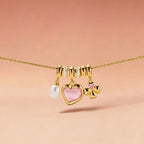 Blush Heart Pearl Charm Necklace