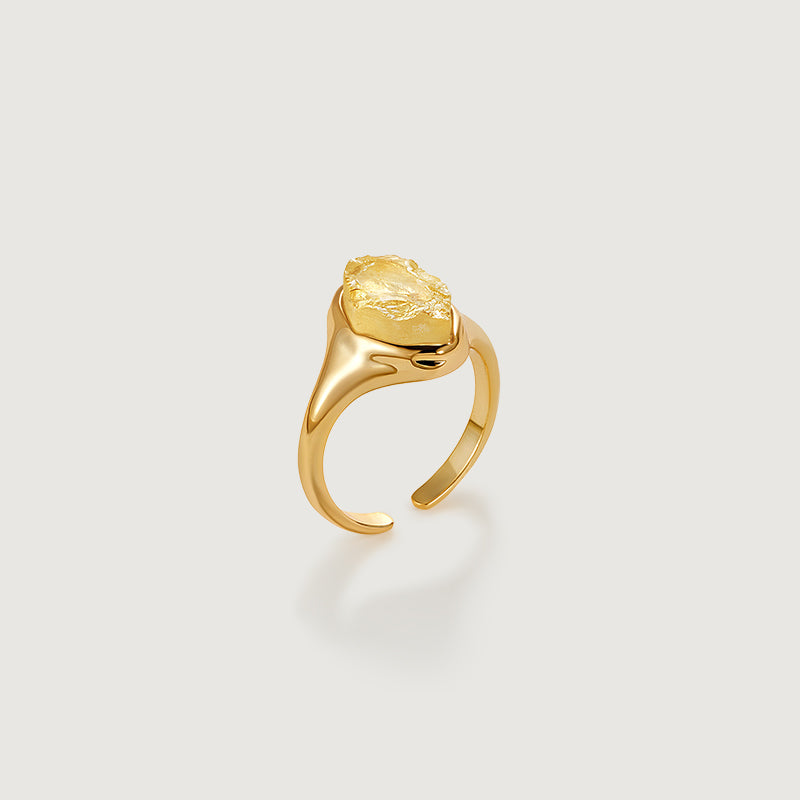 Raw Citrine Open Ring