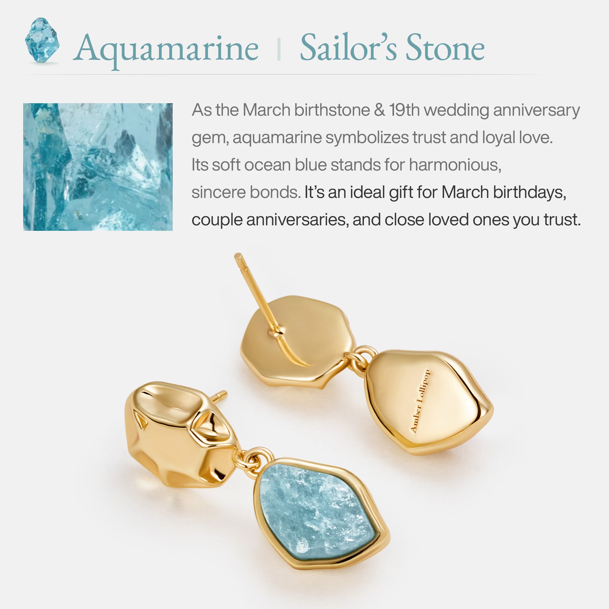 Raw Aquamarine Earrings