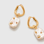 Moon Night Stars Baroque Pearl Earrings