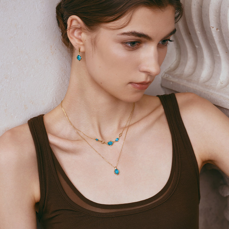 Blue Topaz Pendant Necklace