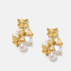 Cat Butterfly Pearl Earrings