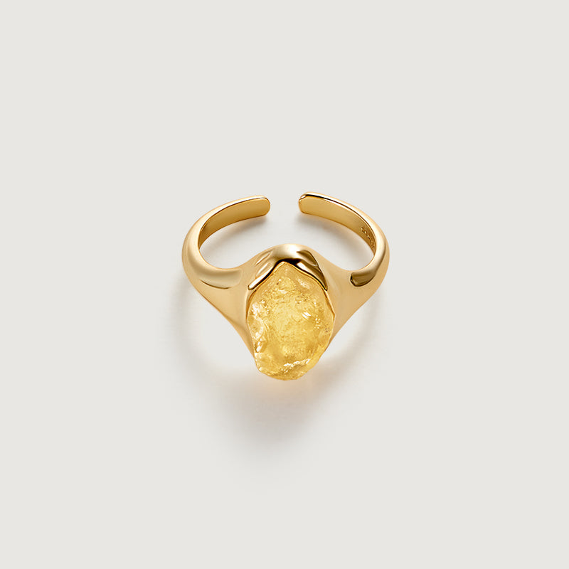 Raw Citrine Open Ring
