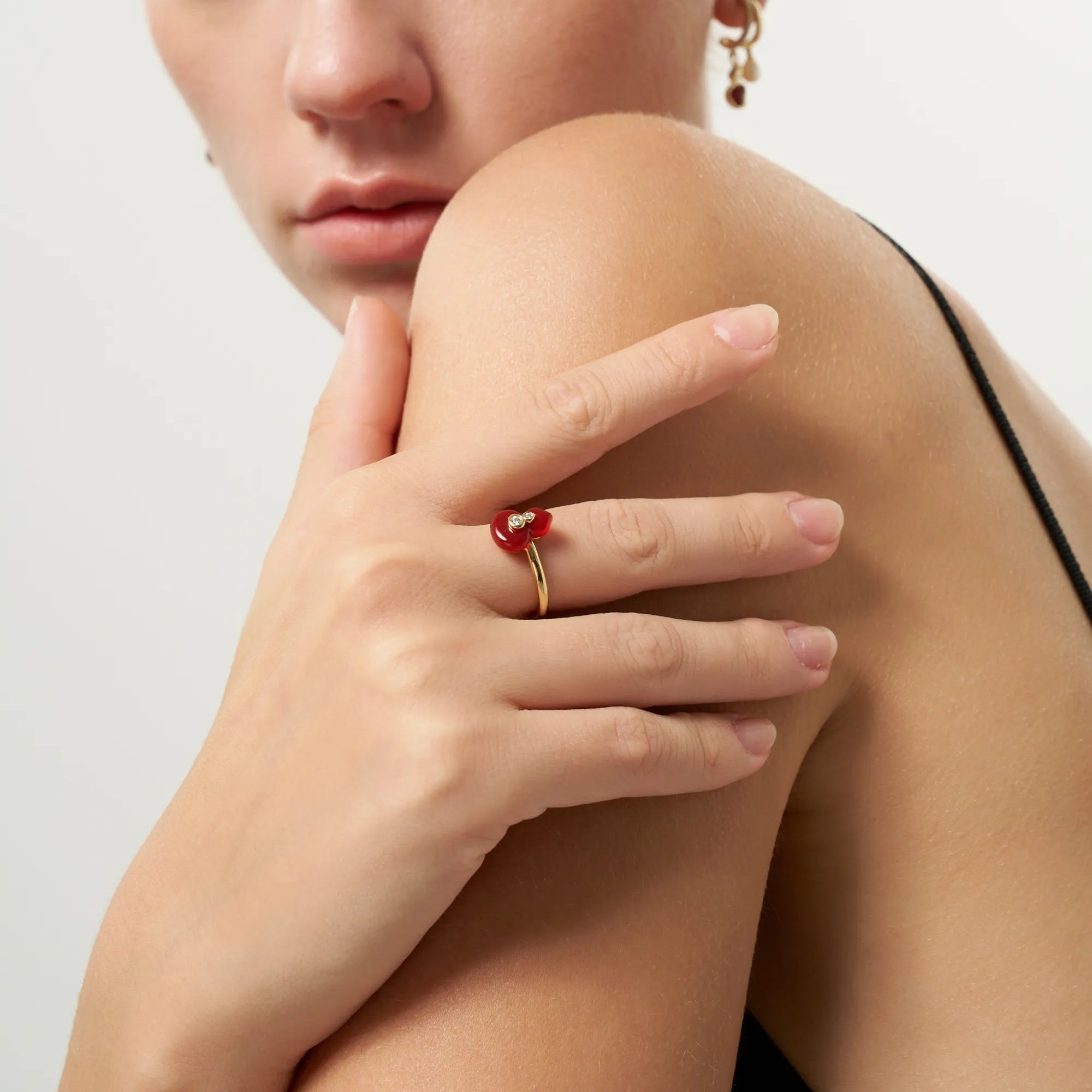 Wulu Red Agate Open Ring