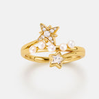 Celestial Double Star Open Ring
