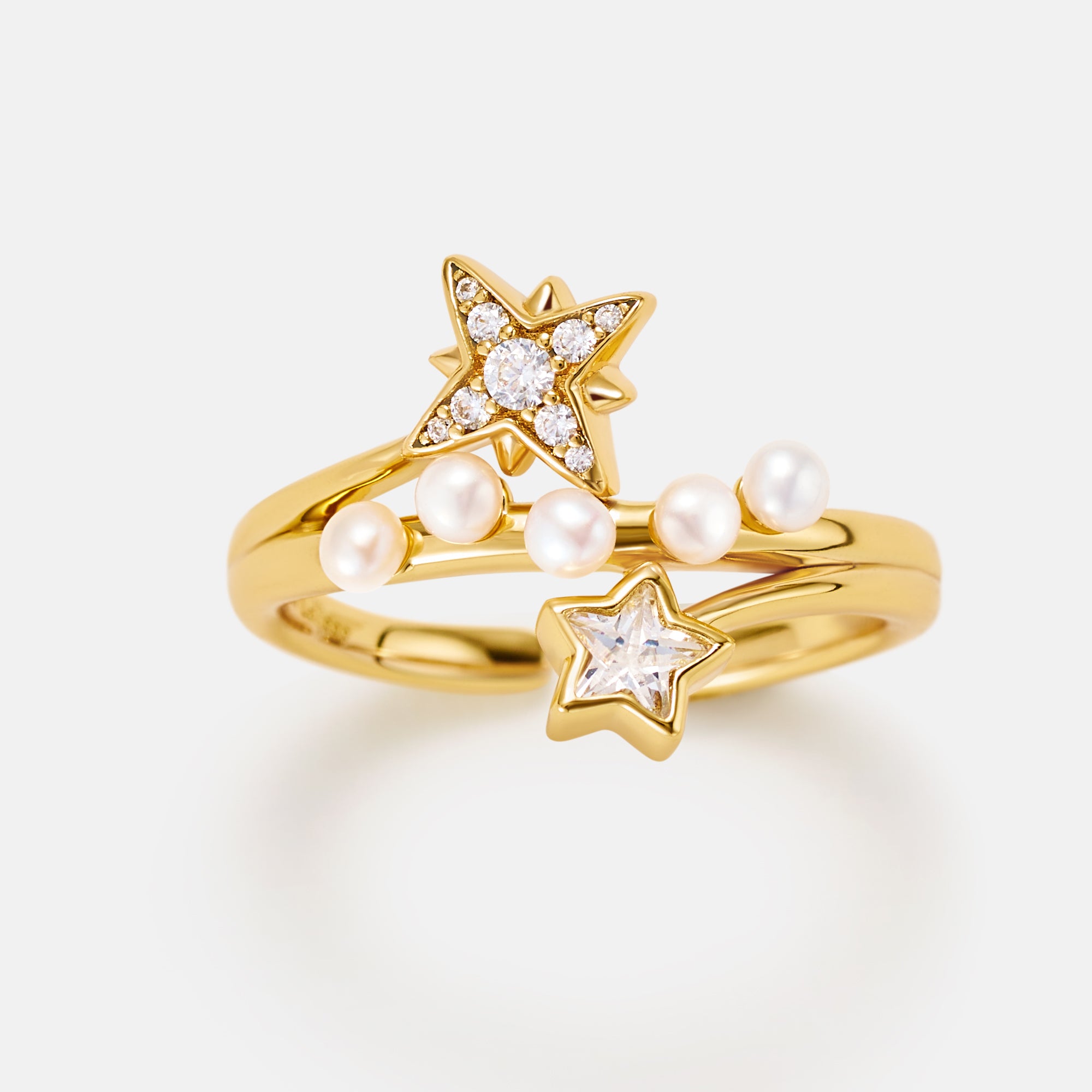Celestial Double Star Open Ring