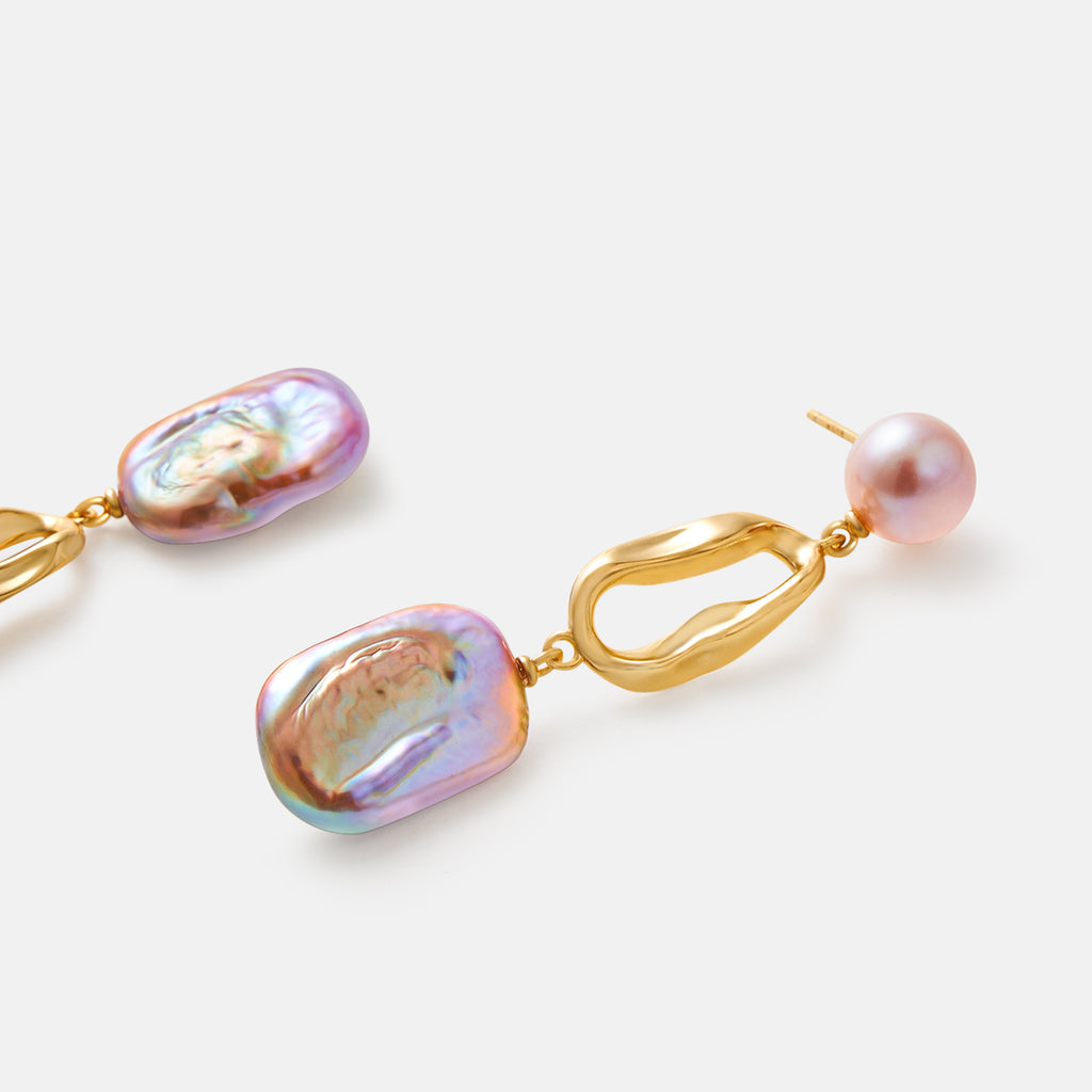 Purple Baroque Pearl Earring