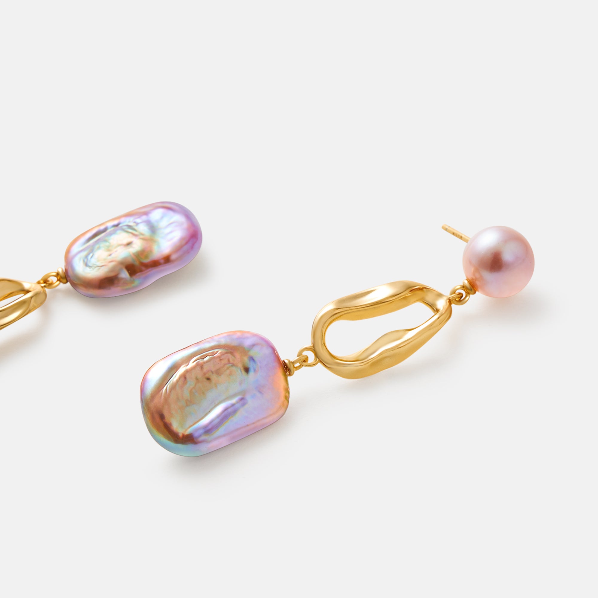 Purple Baroque Pearl Earring