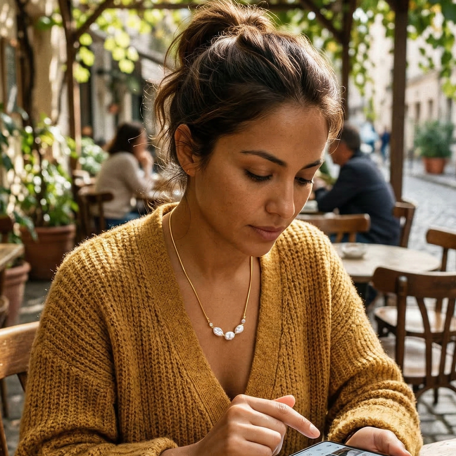 Floriography Pearl Chain Necklace