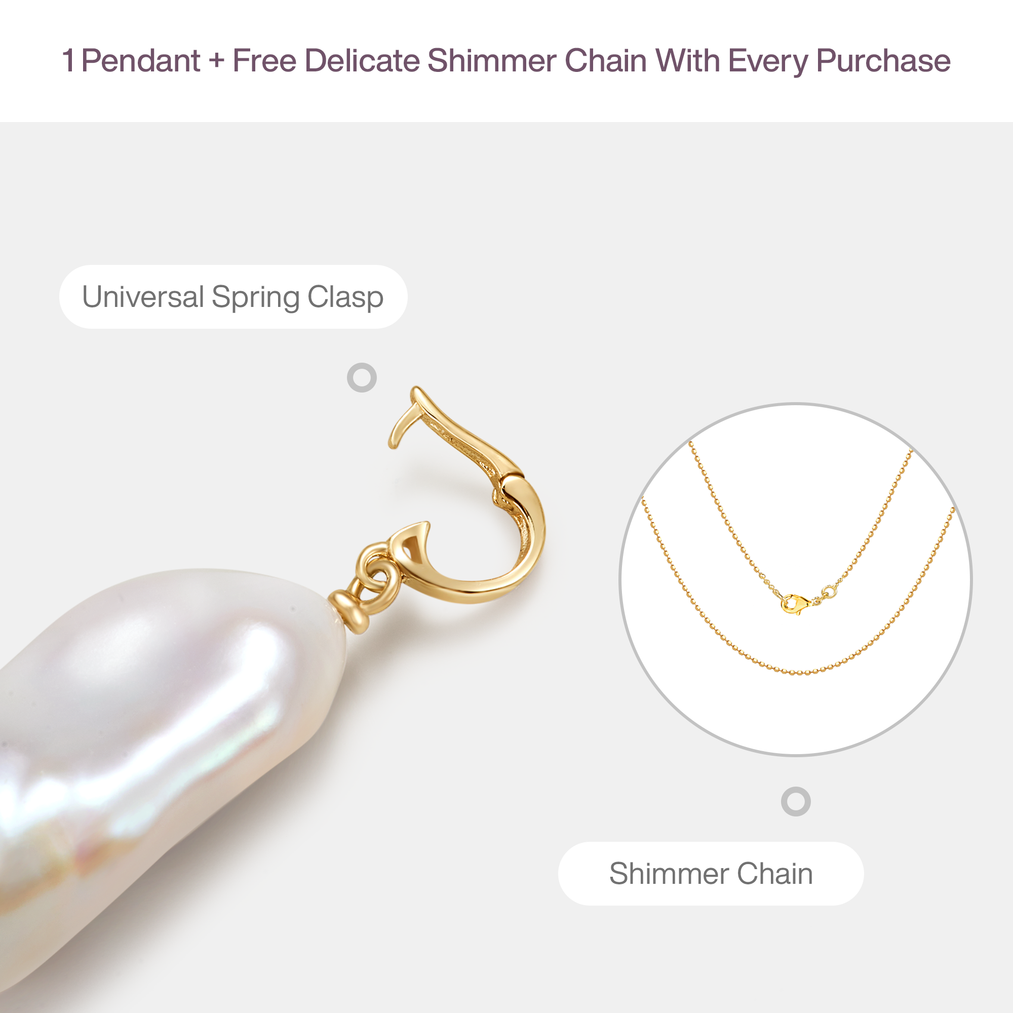 Custom Baroque Pearl Pendant Necklace