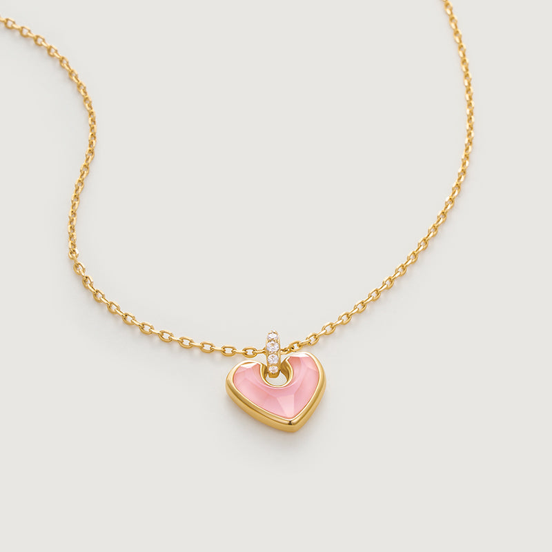 Blush Heart Rose Quartz Necklace