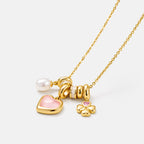 Blush Heart Pearl Charm Necklace