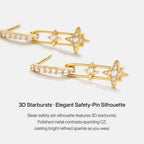 Celestial Star Paperclip Drop Earrings