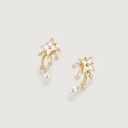 Radiant Star Pearl Drop Earrings