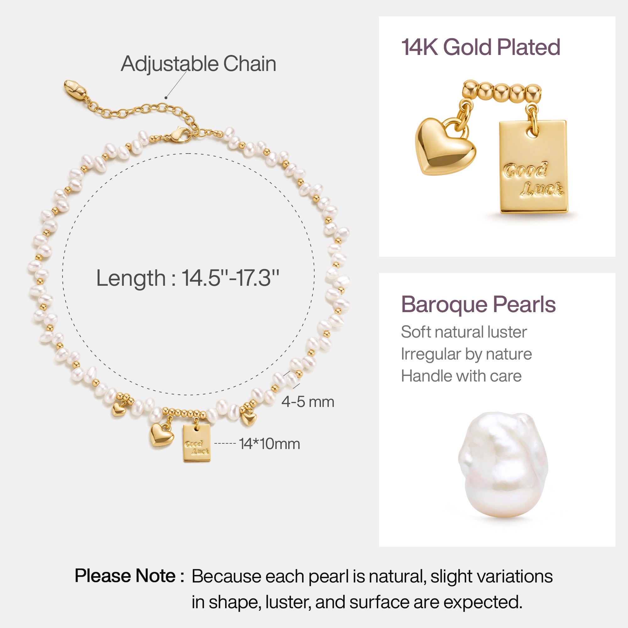 Personalized Lucky & Love Pearl Necklace