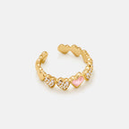 Blush Heart Rose Quartz Open Ring