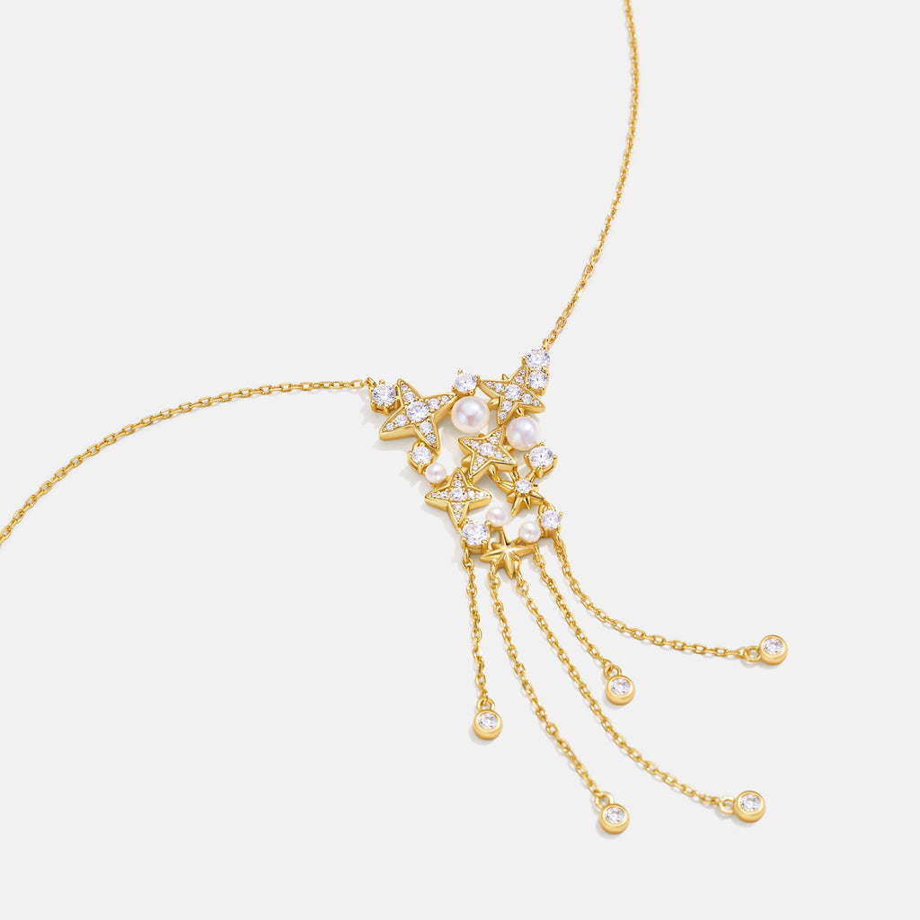Celestial Star Fringe Necklace