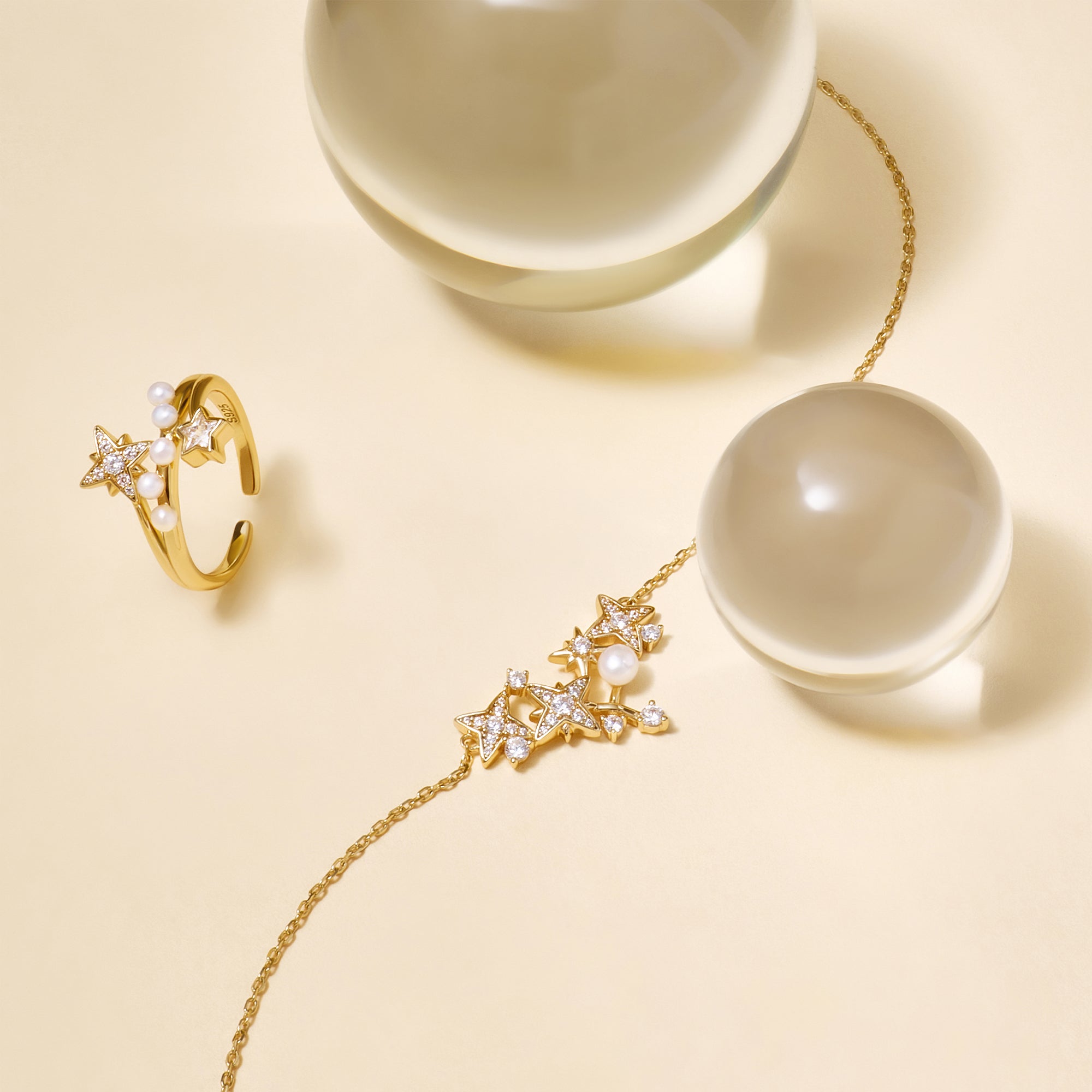Celestial Triple Star Necklacec