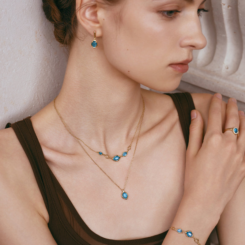 Blue Topaz Multi-Stone Necklace