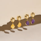 Raw Amethyst  Earrings