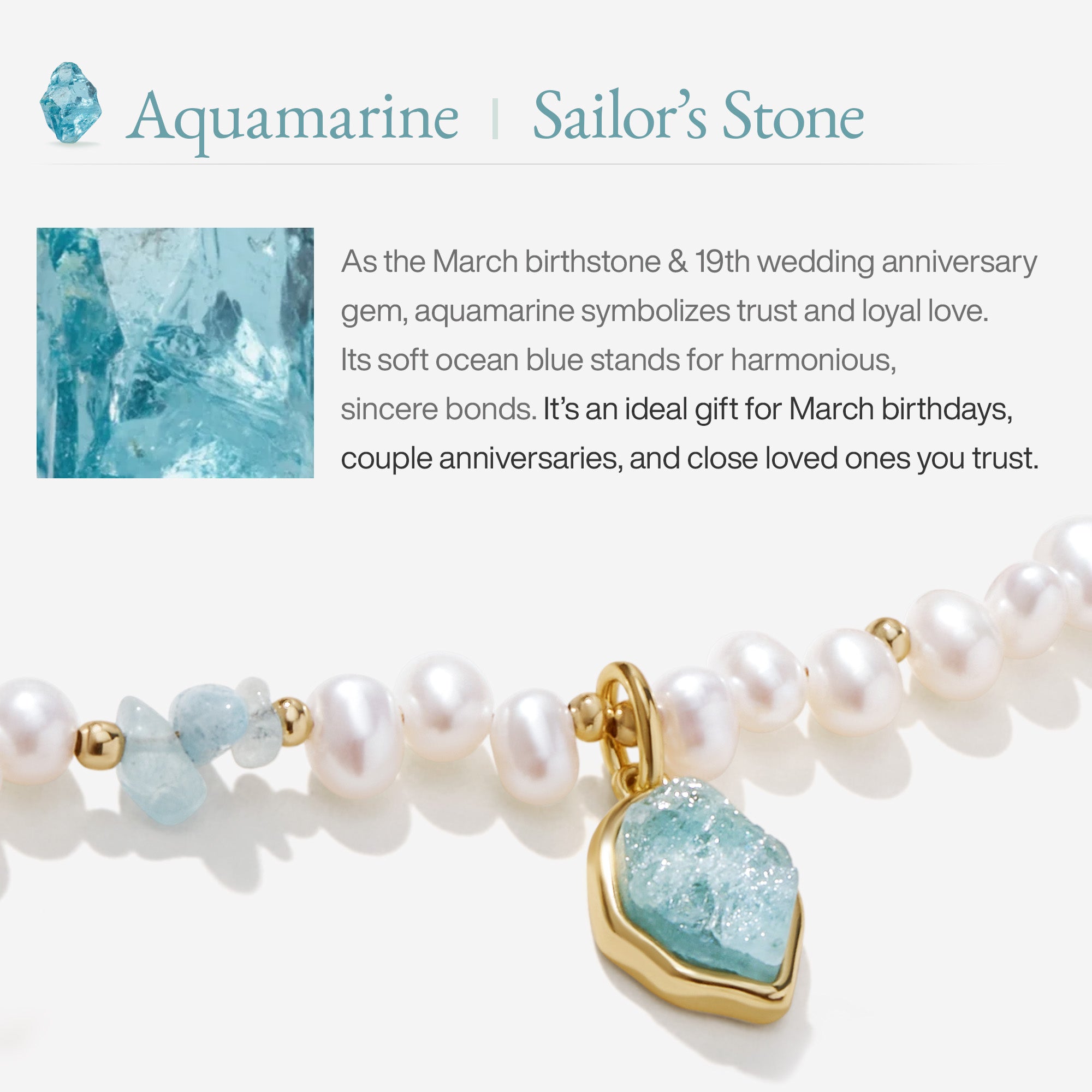 Raw Aquamarine Pearl Necklace