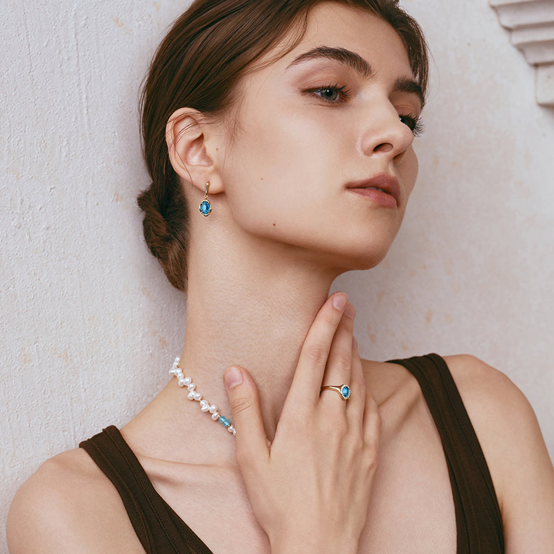 Blue Topaz Open Ring