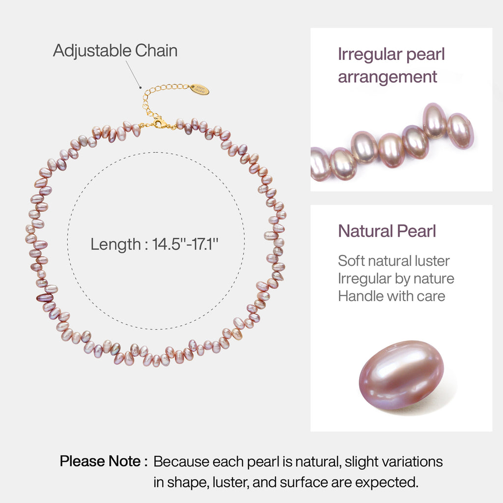 Irregular Choker Purple Pearl Necklace