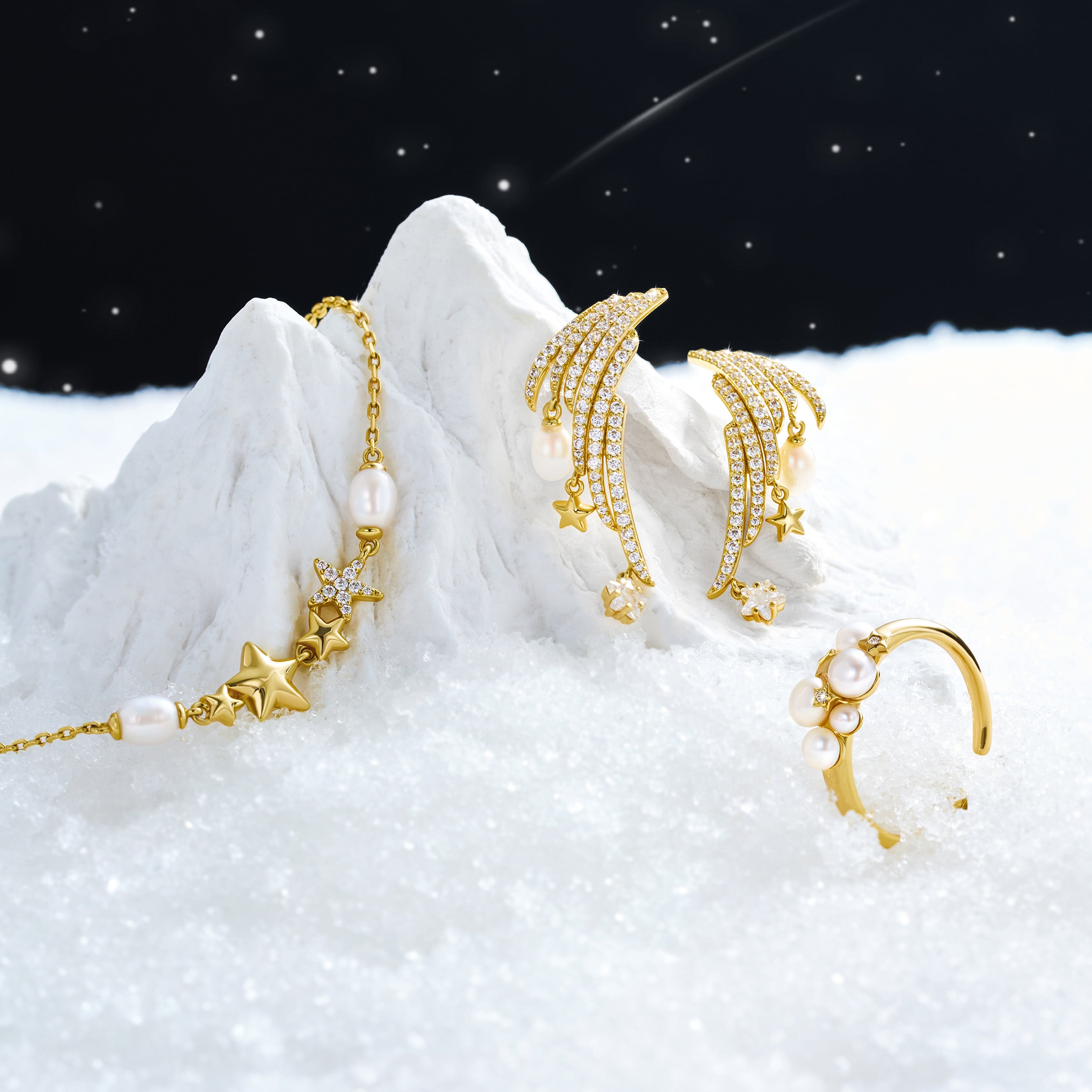 Starlight Pearl Bubble Ring