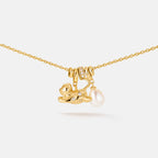 Playful Cat Pearl Necklace