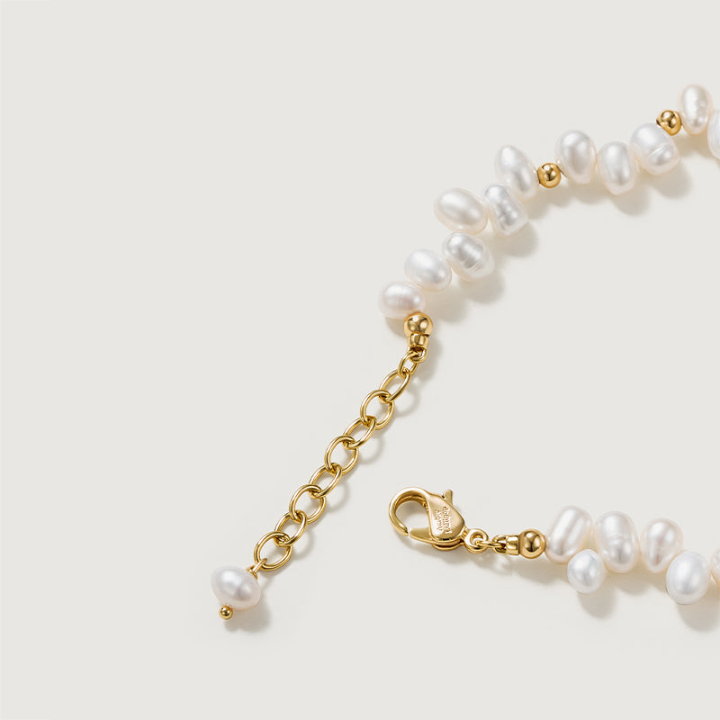 Blush Heart Rose Quartz Pearl Bracelet