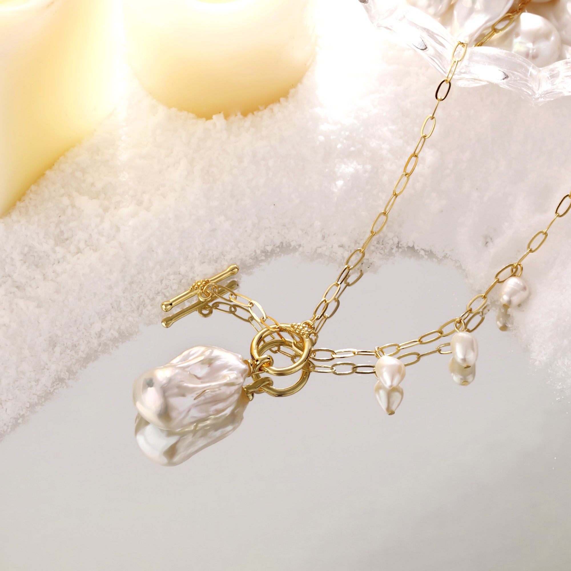Breaking Dawn Baroque Pearl Necklace