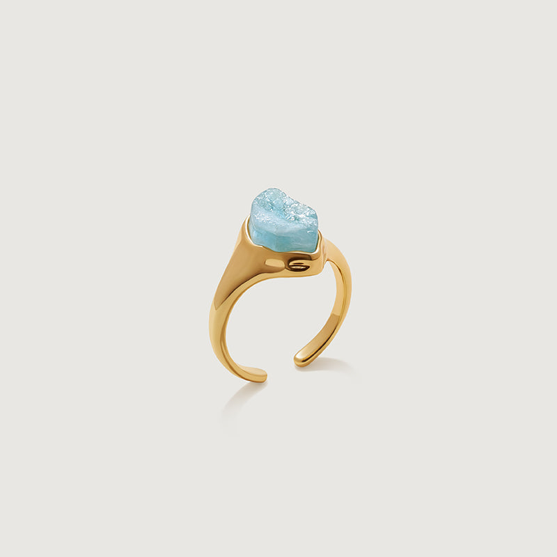 Raw Aquamarine Open Ring