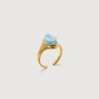 Raw Aquamarine Open Ring