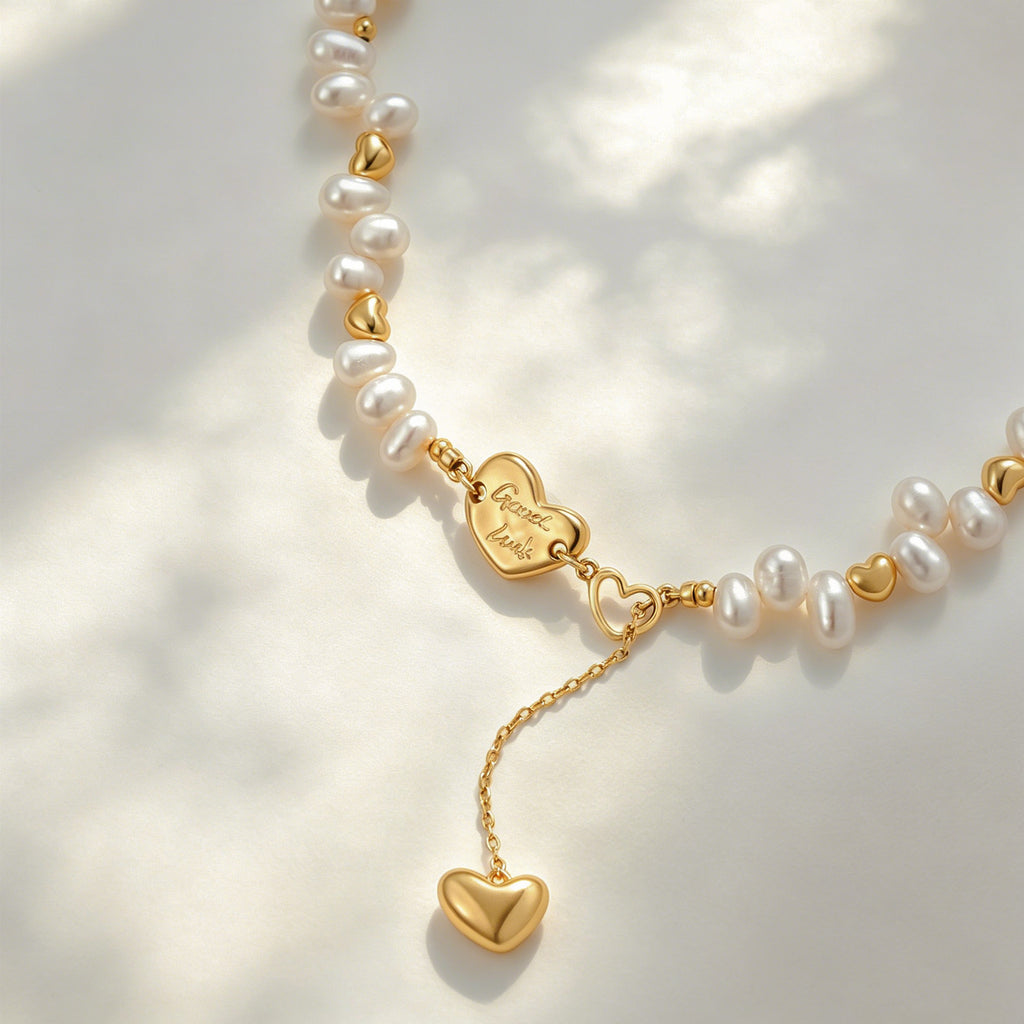 Lucky Heart Pearl Necklace