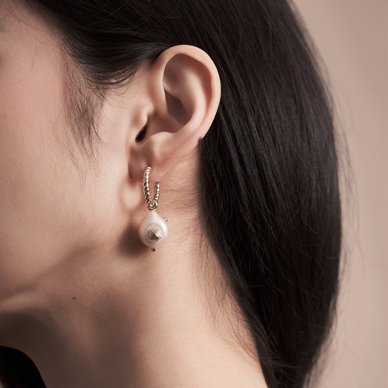 Love Baroque Pearl Hoop Earring