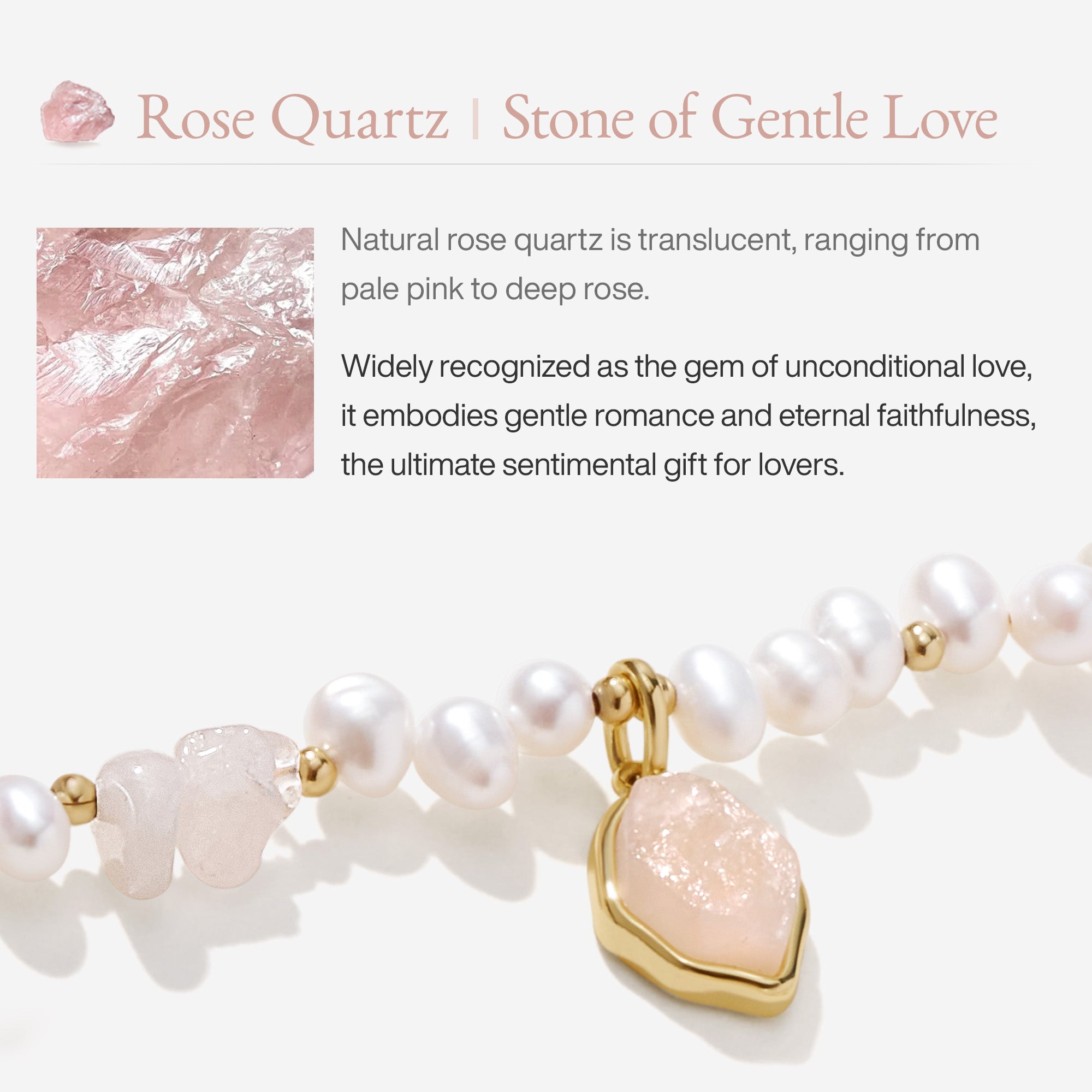 Raw Rose Quartz Pearl Necklace