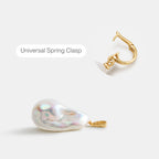 Large Baroque Pearl Pendant Necklace With Gold OT Chain