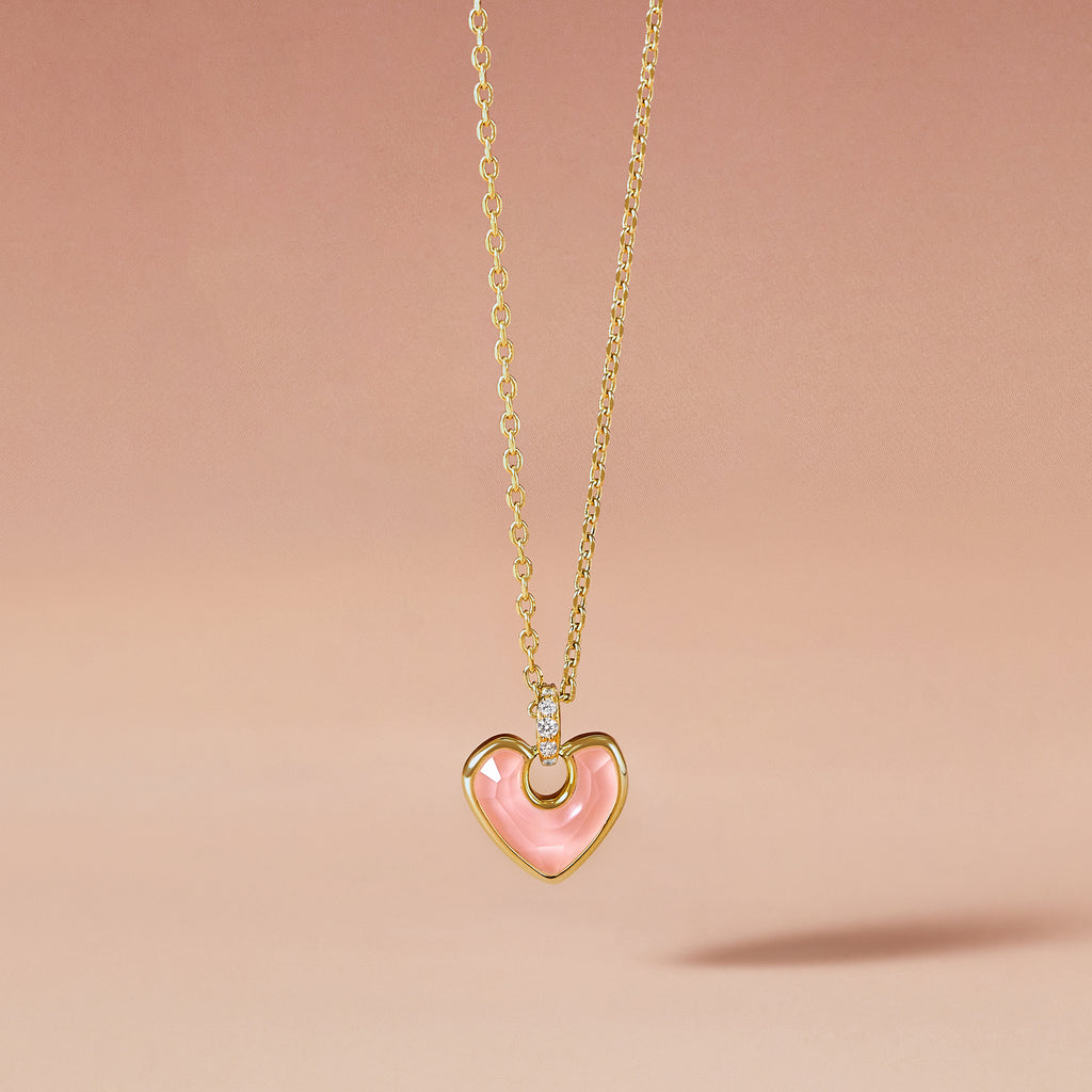 Blush Heart Rose Quartz Necklace