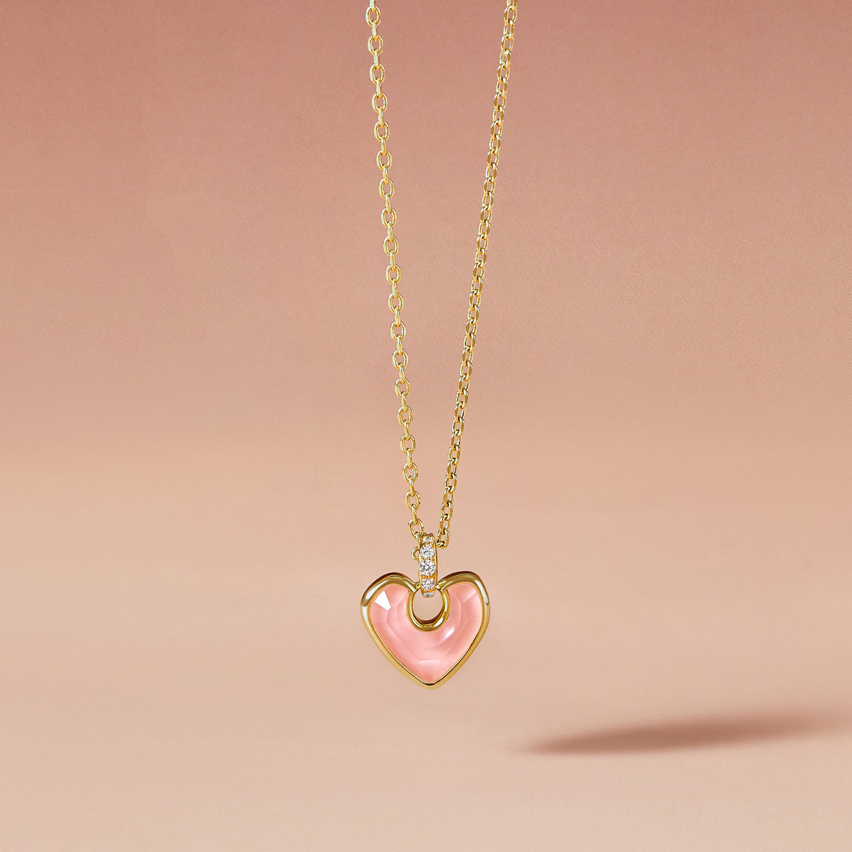 Blush Heart Rose Quartz Necklace