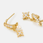 Celestial Crescent Pearl Earrings