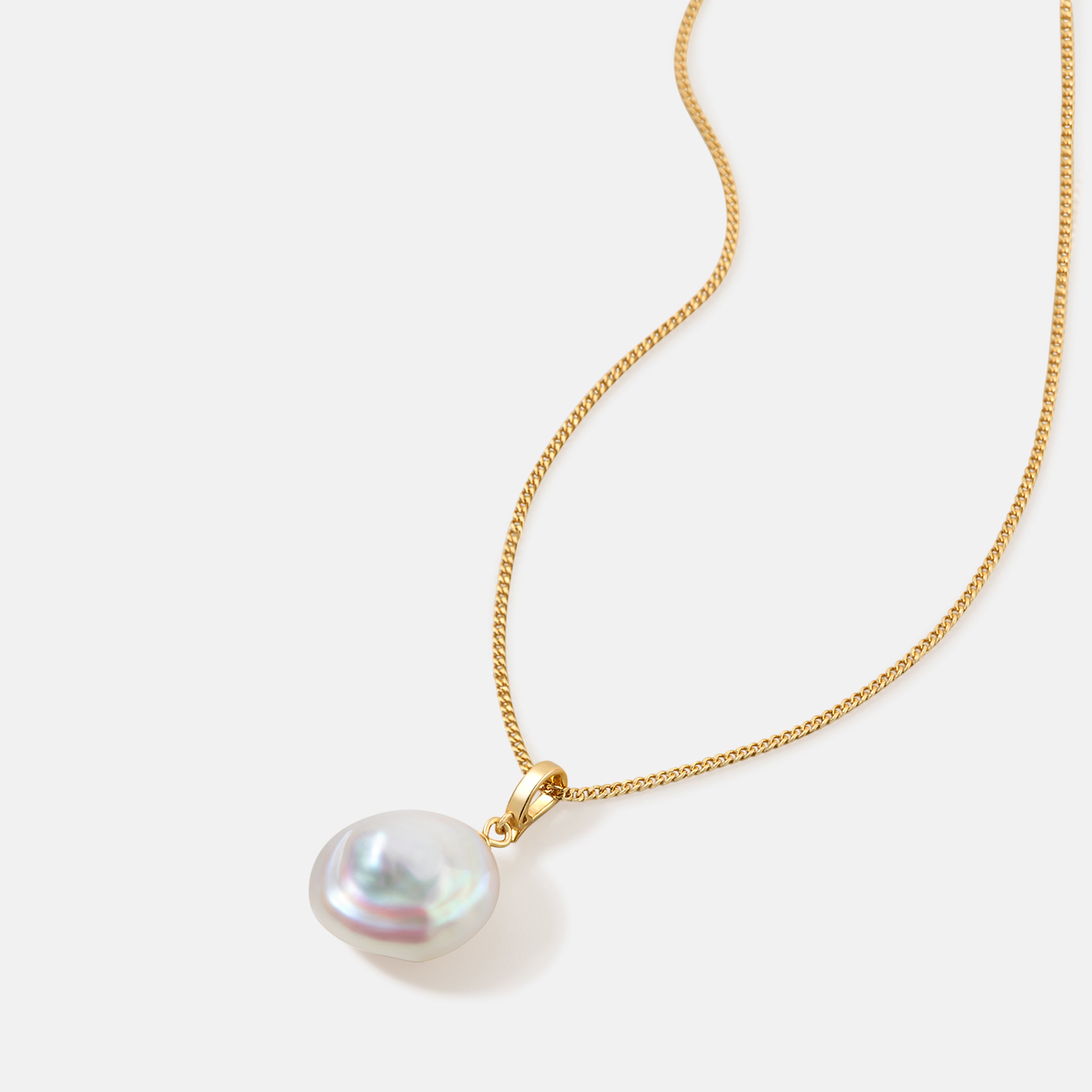 Button Pearl Necklace