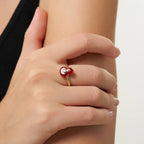 Wulu Red Agate Open Ring