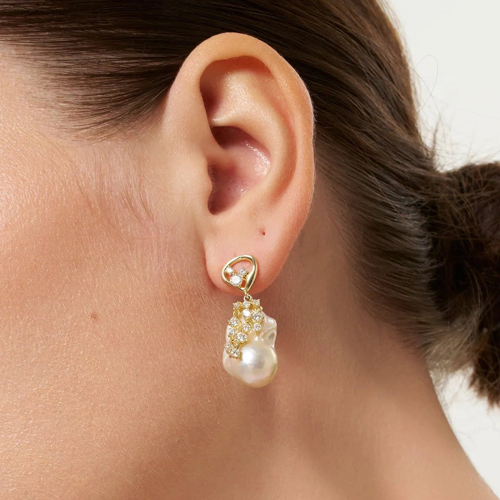 Drift Sand Baroque Pearl Earrings