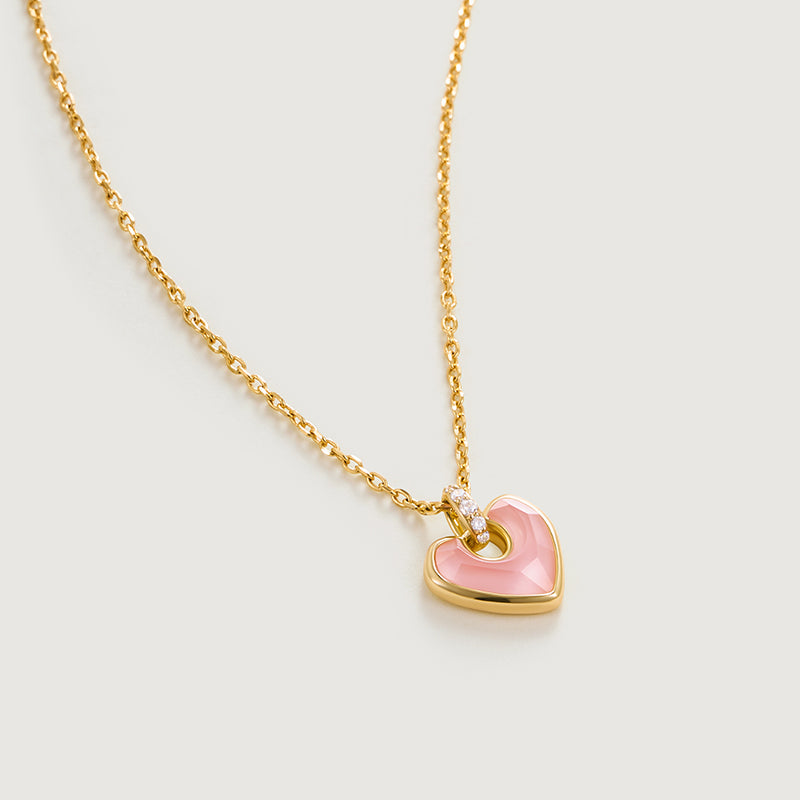 Blush Heart Rose Quartz Necklace