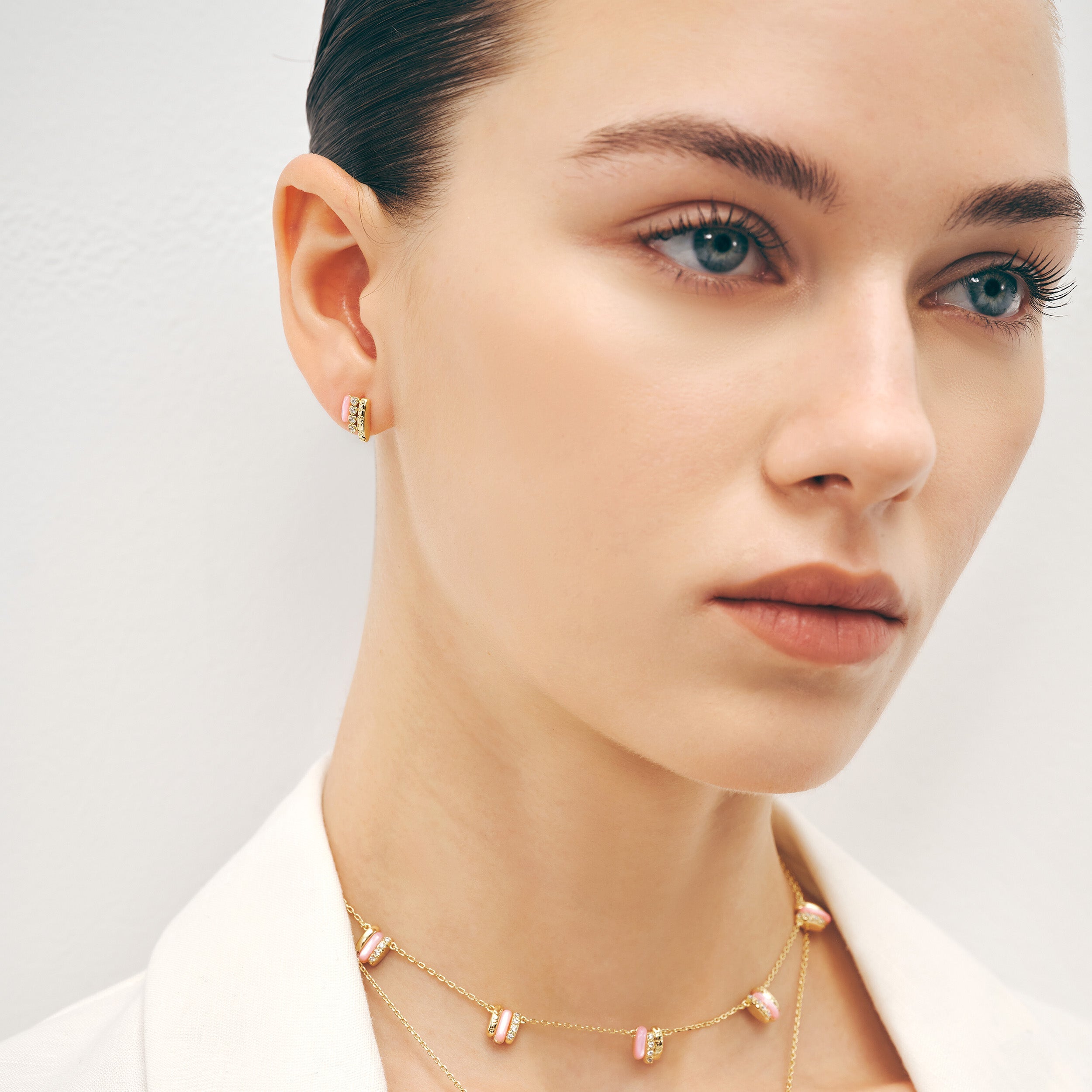 Pink Mother of Pearl Earrings