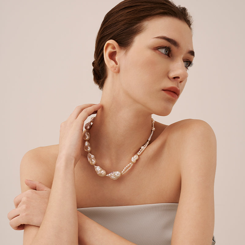 Sea Foam Baroque Pearl Necklace