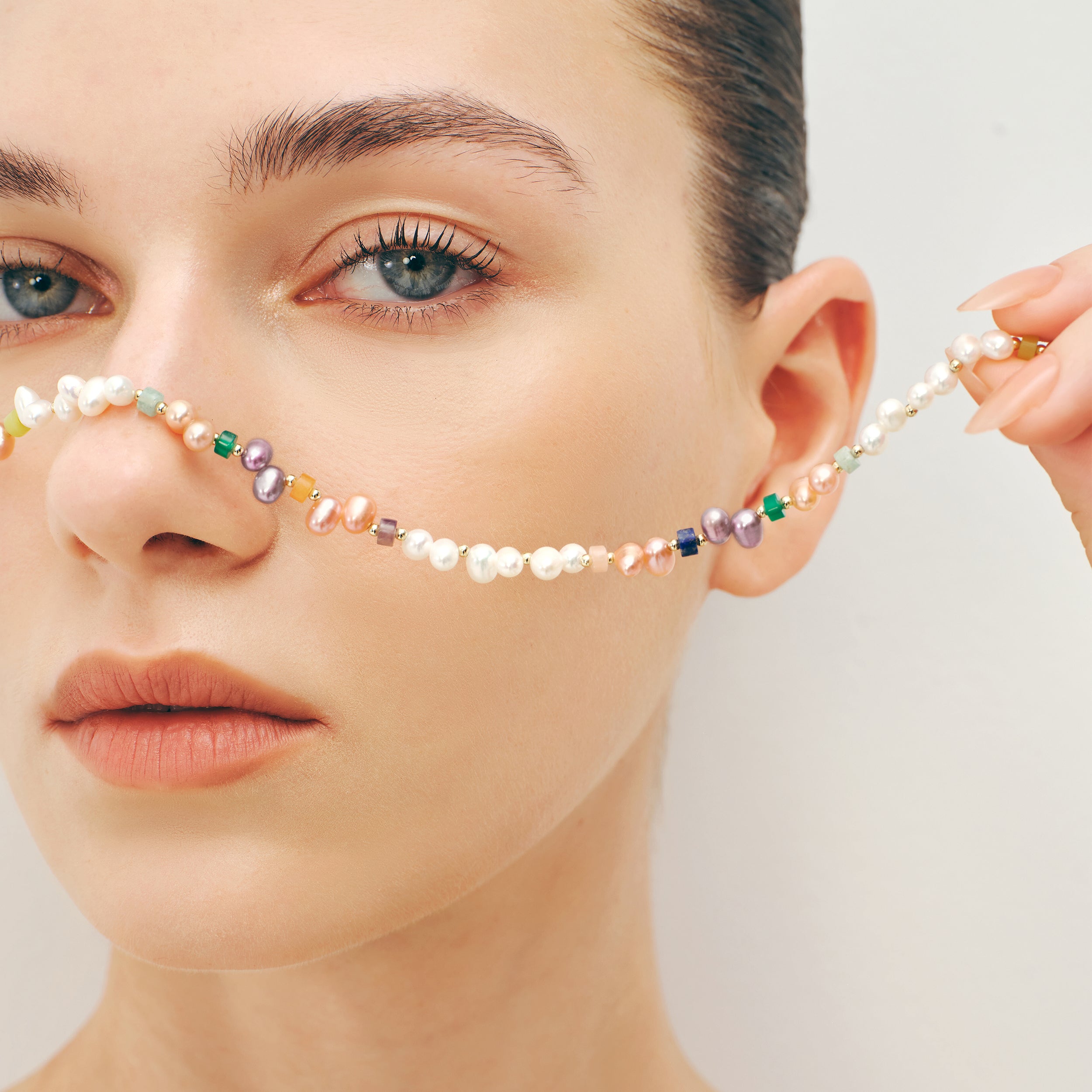 Colorful Beaded Pearl Necklace